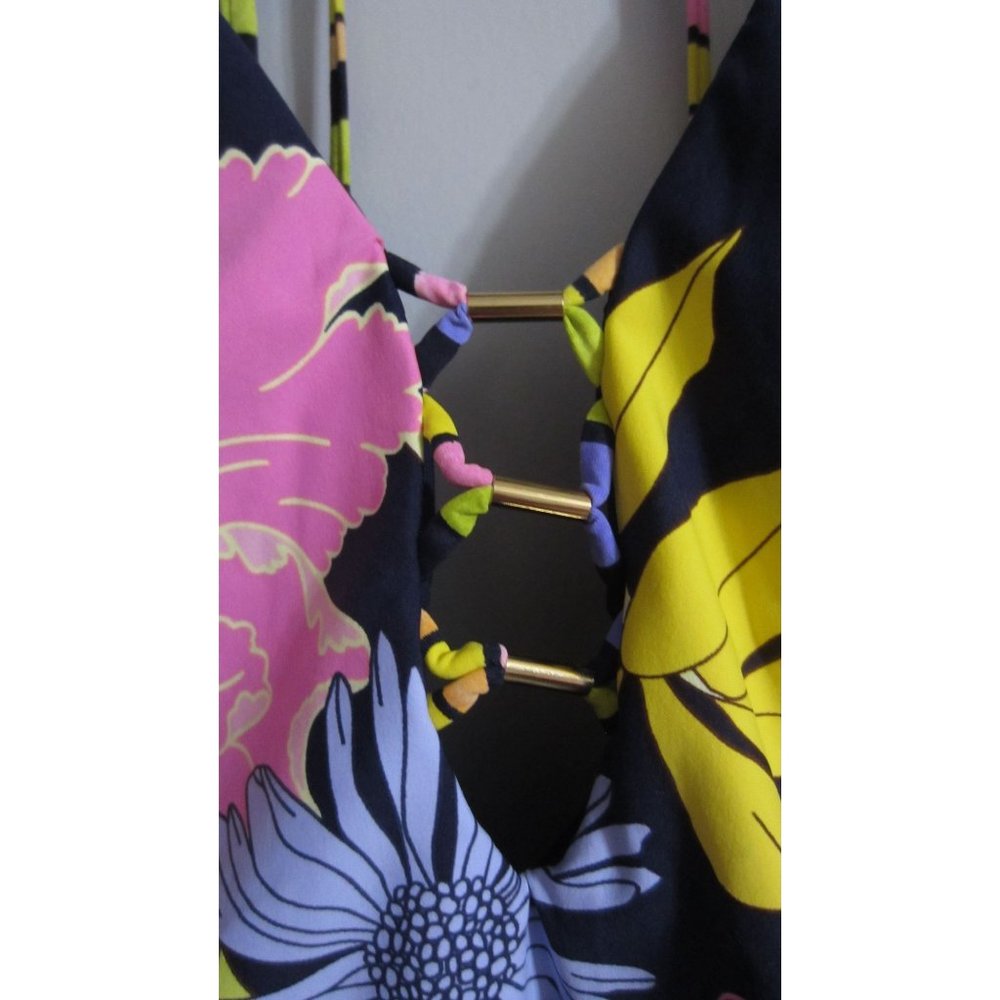 Trina Turk Navy Floral One-Piece Swimsuit with Pink & Yellow Accents - Picture 4 of 9